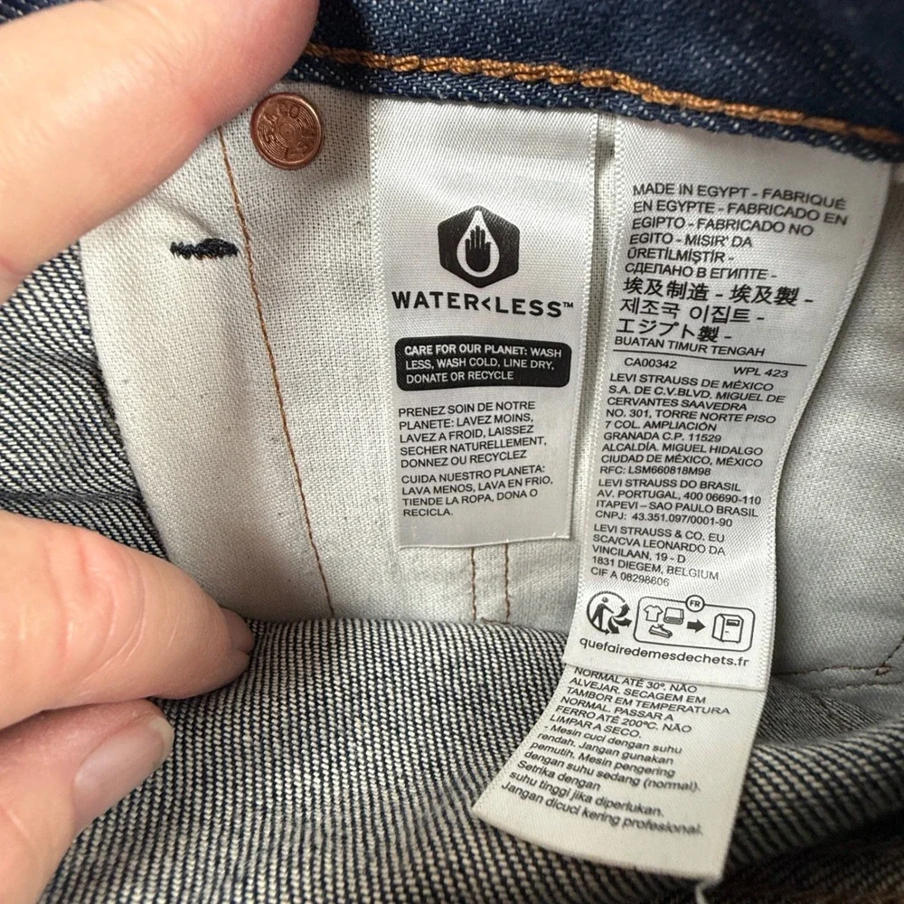 Levis 501 Original Fit Jeans Mens 36x30 Dark Indigo Blue Button Fly Straight Leg
